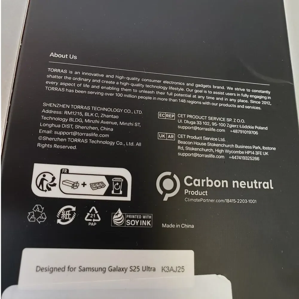 TORRAS Clear Case for Samsung Galaxy S25 Ultra with Replacement Buttons